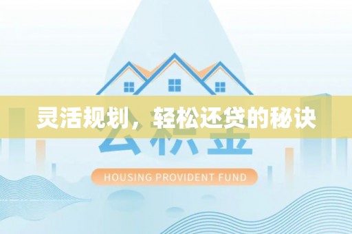宕昌灵活规划，轻松还贷的秘诀