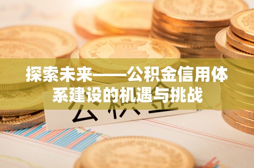 宕昌探索未来——公积金信用体系建设的机遇与挑战