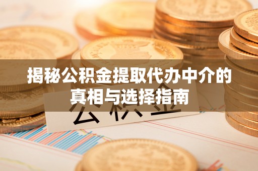 宕昌揭秘公积金提取代办中介的真相与选择指南