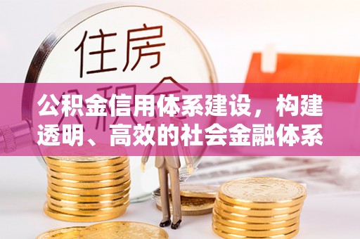 宕昌公积金信用体系建设，构建透明、高效的社会金融体系